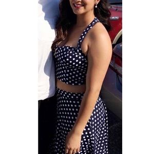 VINTAGE BEAUTY, 2 PIECE DRESS, Polka Dot Dress